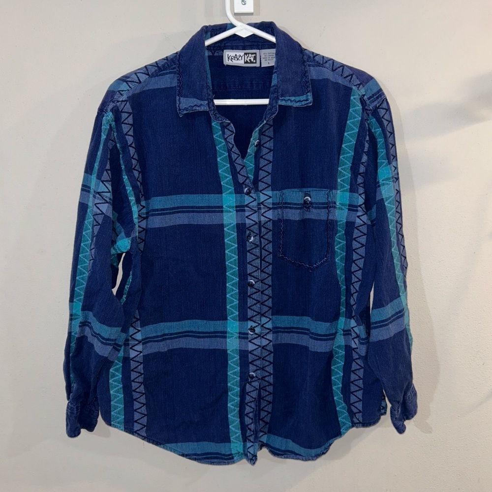 Vintage Krazy Kat Button Down Women's Western Shirt Size Large